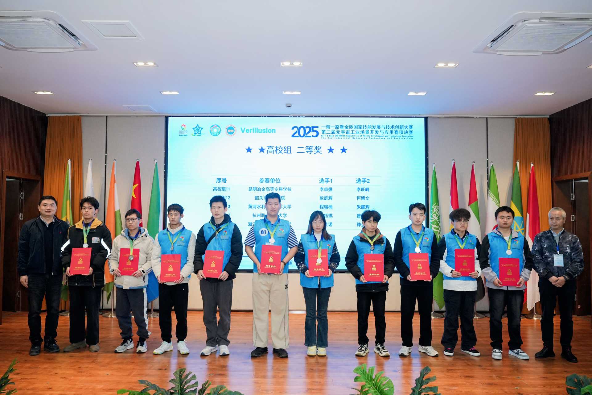 高校组获奖选手-欧庭辉(左4)、何博文(左5)。.jpeg 高校组获奖选手-欧庭辉(左4)、何博文(左5)。.jpeg